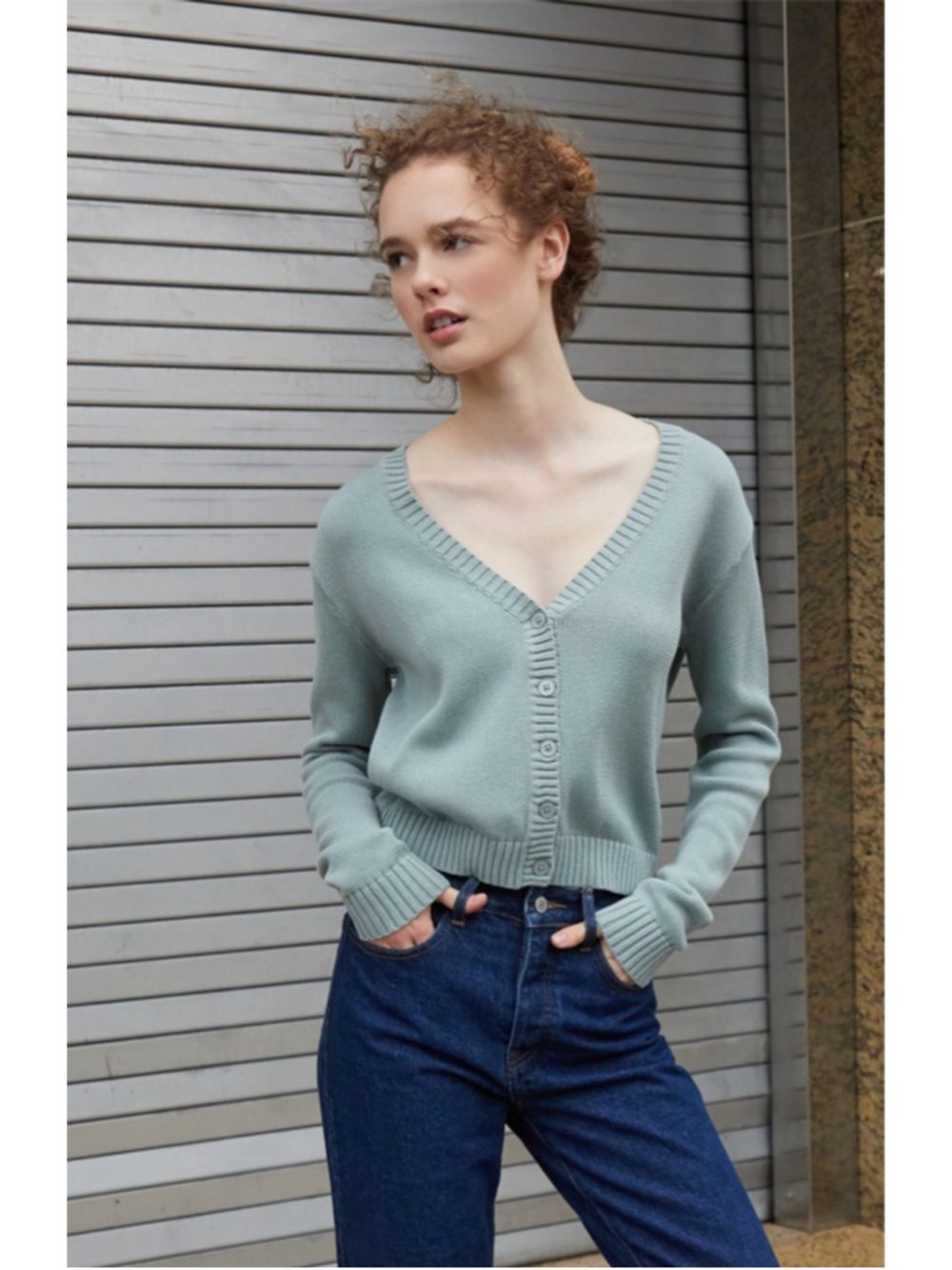John Galt Olive Sage Billie Cardigan one size euc